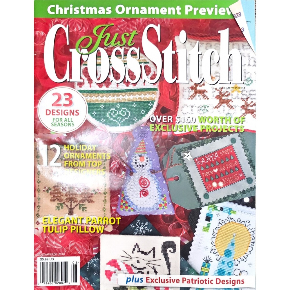Just Cross Stitch magazine July/August 2010 Christmas preview patterns
